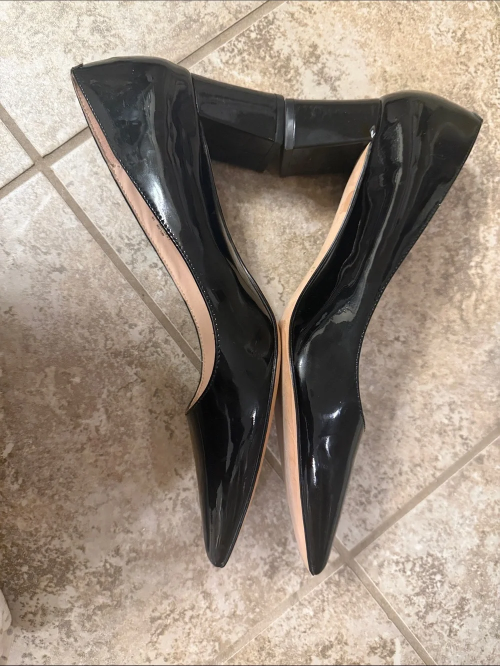 kate spade Black Patent Pointed-Toe Heels